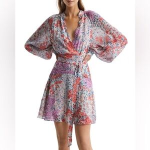 REISS Kiera Tie Front Mini Dress Size 2 NWOT